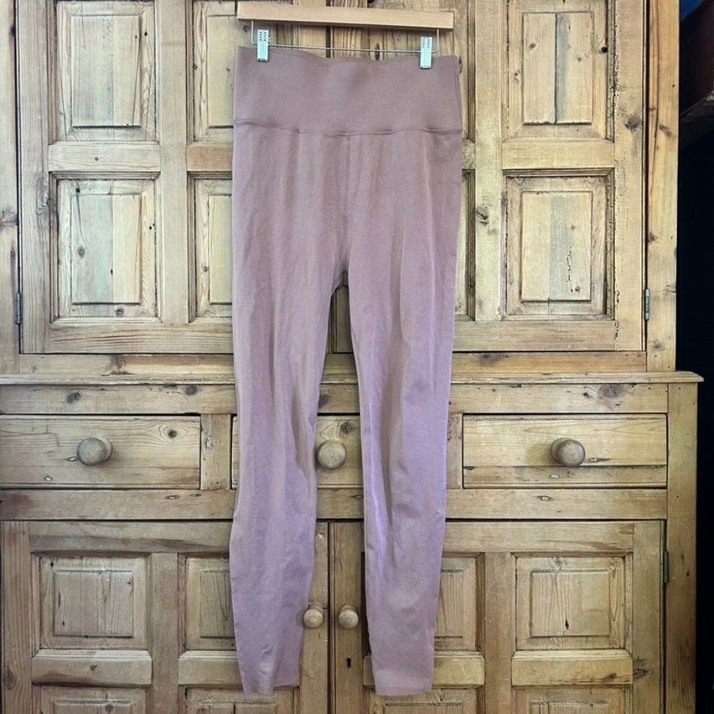 Fabletics SculptKnits 2X Taupe Mauve Leggings Elastic Waist Athletic Pink Pants